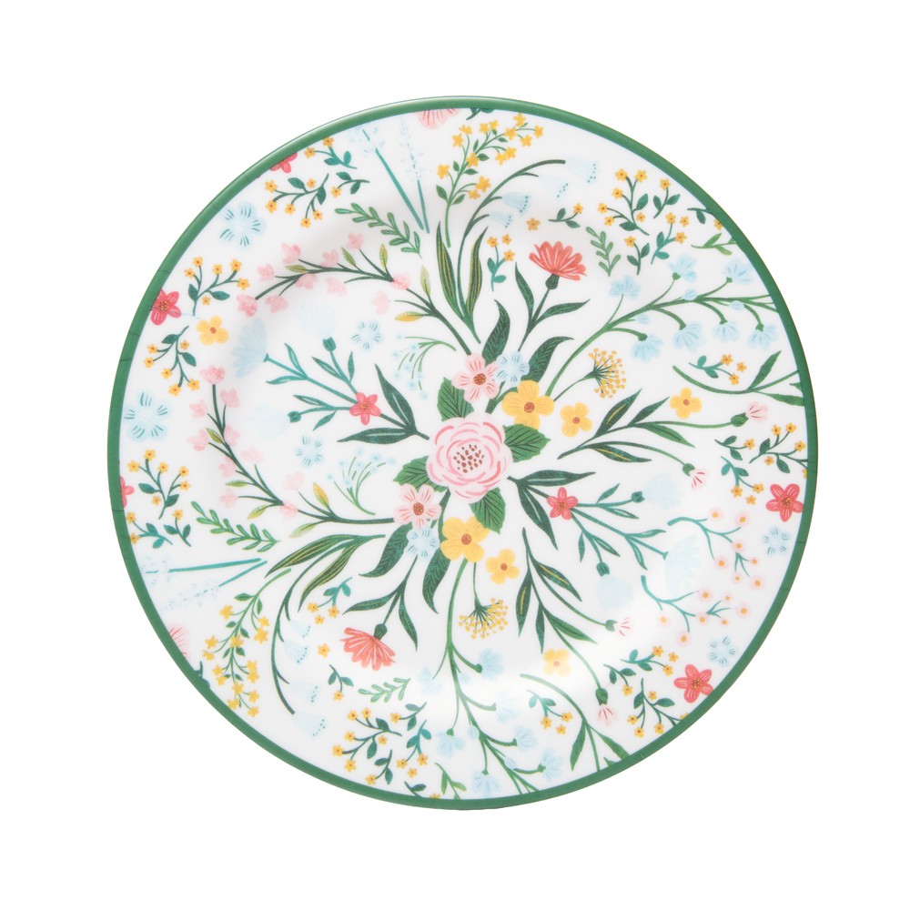 Prato para Sobremesa Vale Florido 22,5cm Colorido Melamina - Lyor