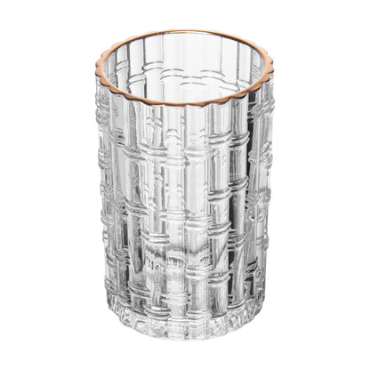 Conjunto 7 Peças Jarra Lanai com 6 Copos com Fio de Ouro 1L/280ml Cristal Ecológico - Lyor
