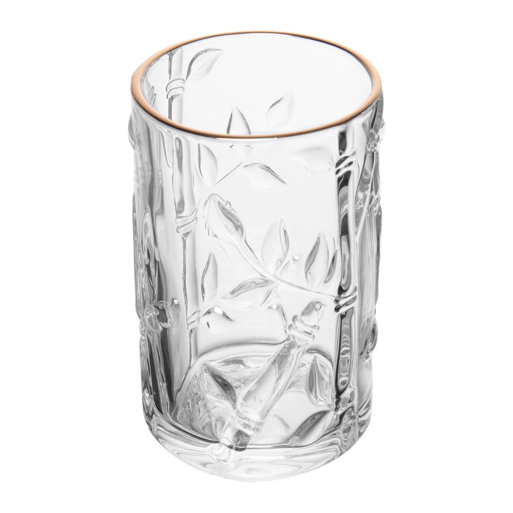 Conjunto 7 Peças Jarra Lanai com 6 Copos com Fio de Ouro 1L/280ml Cristal Ecológico - Lyor