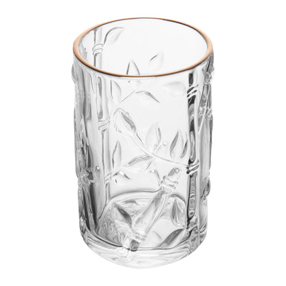 Conjunto 7 Peças Jarra Lanai com 6 Copos com Fio de Ouro 1L/280ml Cristal Ecológico - Lyor