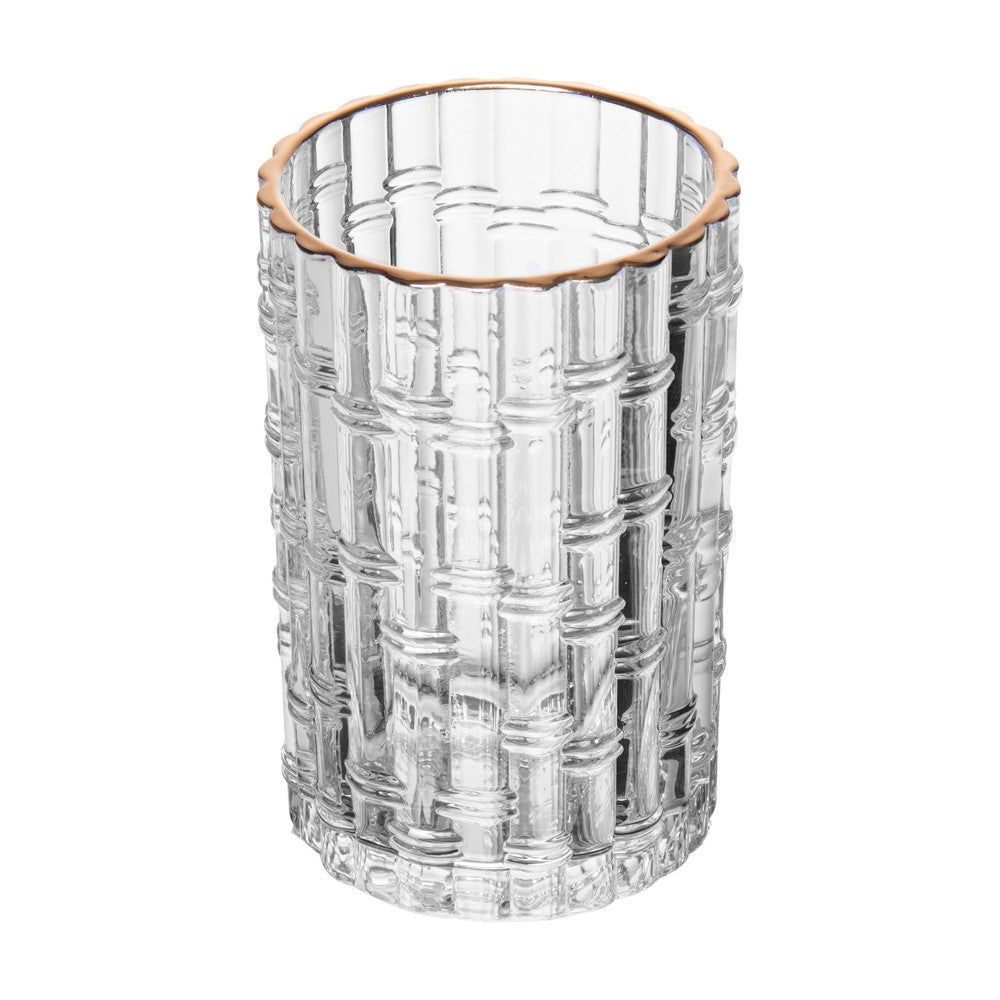 Conjunto 7 Peças Jarra Kona com 6 Copos com Fio de Ouro 1L/280ml Cristal Ecológico  - Lyor