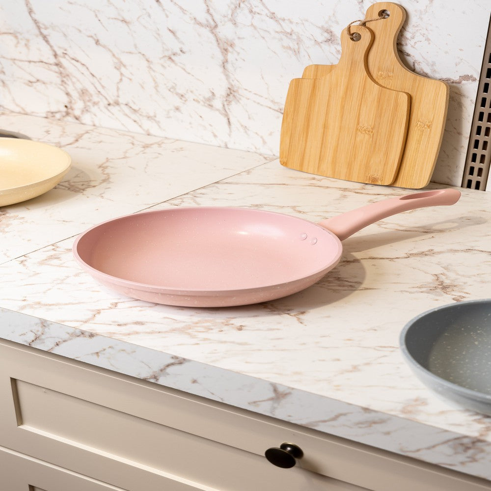Frigideira de Indução em Alumínio Antiaderente Candy Granito Chef Rosa 24cm 223288 - Lyor