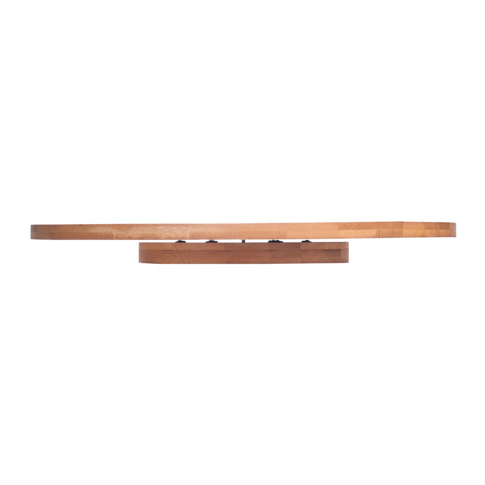 Bandeja Redonda Giratória Carbon 30cm x 30cm x 2,5cm Bambu - Lyor