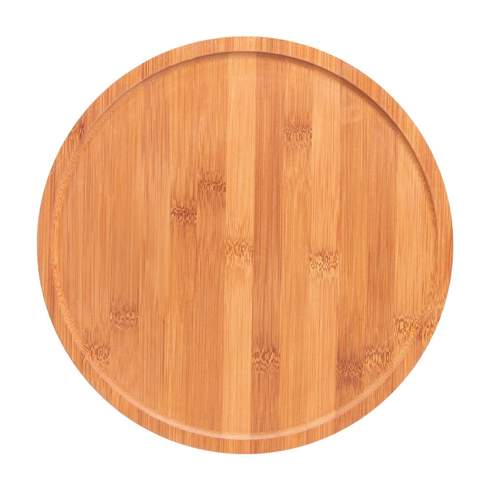 Bandeja Redonda Giratória Carbon 30cm x 30cm x 2,5cm Bambu - Lyor