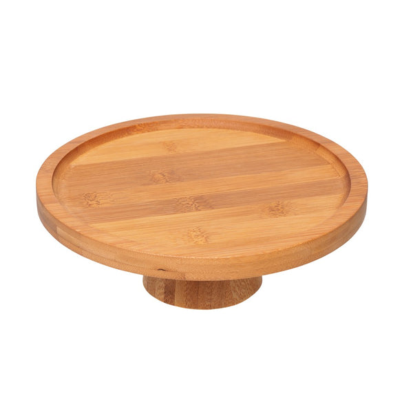 Prato para Bolo com Pé Carbon 20cm x 7cm Bambu - Lyor
