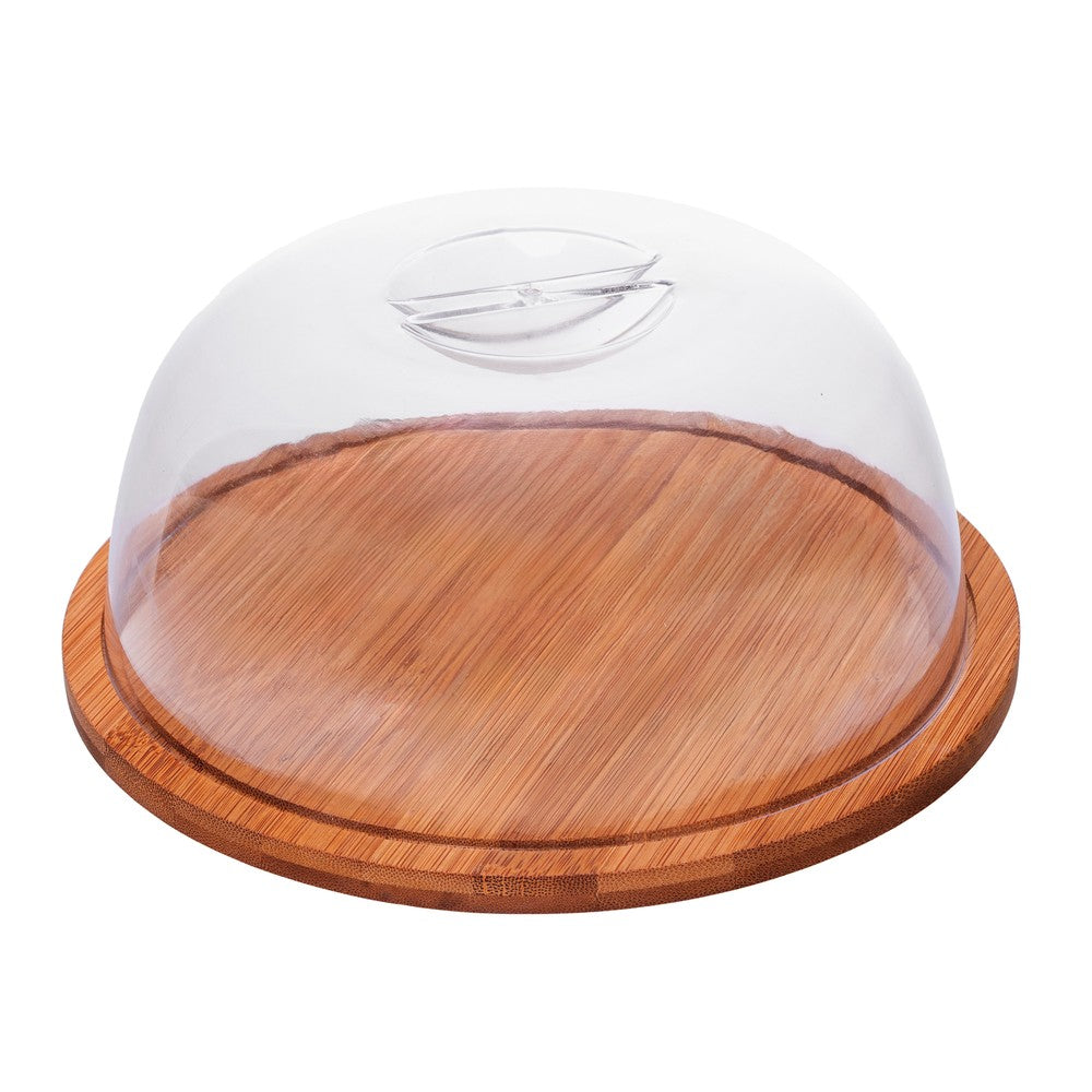Queijeira com Tampa Plástica Carbon 18,5cm x 18,5cm x 8cm Bambu - Lyor