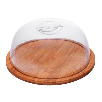 Queijeira com Tampa Plástica Carbon 18,5cm x 18,5cm x 8cm Bambu - Lyor
