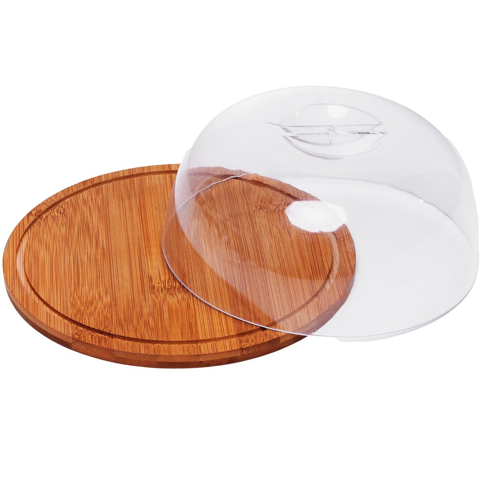 Queijeira com Tampa Plástica Carbon 18,5cm x 18,5cm x 8cm Bambu - Lyor