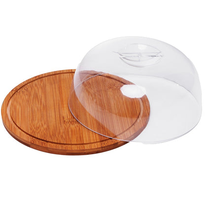 Queijeira com Tampa Plástica Carbon 18,5cm x 18,5cm x 8cm Bambu - Lyor