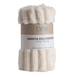 Manta Decorativa Cozy Flannel 127cm x 152cm Off White Poliéster - Lyor
