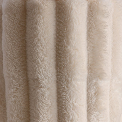 Manta Decorativa Cozy Flannel 127cm x 152cm Off White Poliéster - Lyor