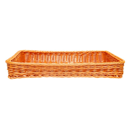 Cesta Retangular 40cm x 28cm x 10cm Marrom Polyrattan - Rojemac Profissional
