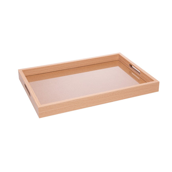 Bandeja Retangular Trançarte 31,5cm x 21,5cm x 4cm Natural MDF - Lyor