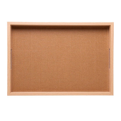 Bandeja Retangular Trançarte 31,5cm x 21,5cm x 4cm Natural MDF - Lyor