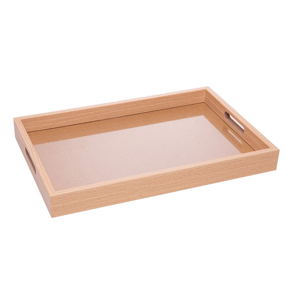 Bandeja Retangular Trançarte 36,5cm x 26,5cm x 4cm Natural MDF - Lyor