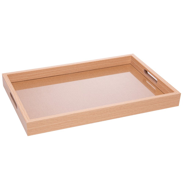 Bandeja Retangular Trançarte 41,5cm x 31,5cm x 4cm Natural MDF - Lyor
