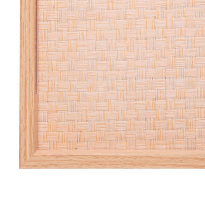 Bandeja Retangular Trançado Colonial 36,5cm x 26,5cm x 4cm Natural MDF - Lyor