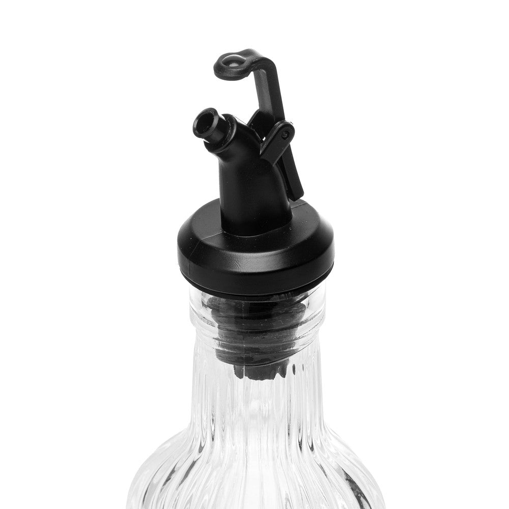 Conjunto Galheteiro com Suporte de Metal Preto Classic Glass 200ml Vidro - Lyor
