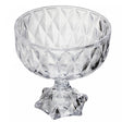 Centro de Mesa com Pé Diamond 18cm x 18cm Cristal - Lyor