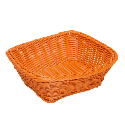 Cesta Retangular 21,5cm x 18cm x 8cm Marrom Polyrattan - Rojemac Profissional