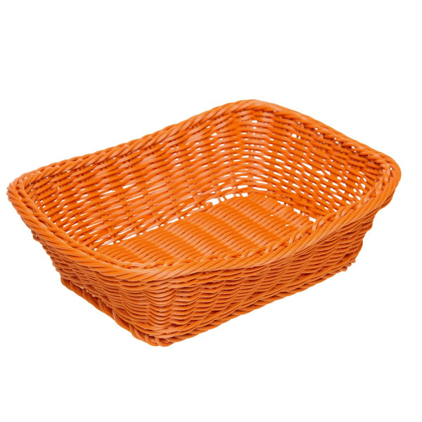 Cesta Retangular 26cm x 20cm x 8cm Marrom Polyrattan - Rojemac Profissional