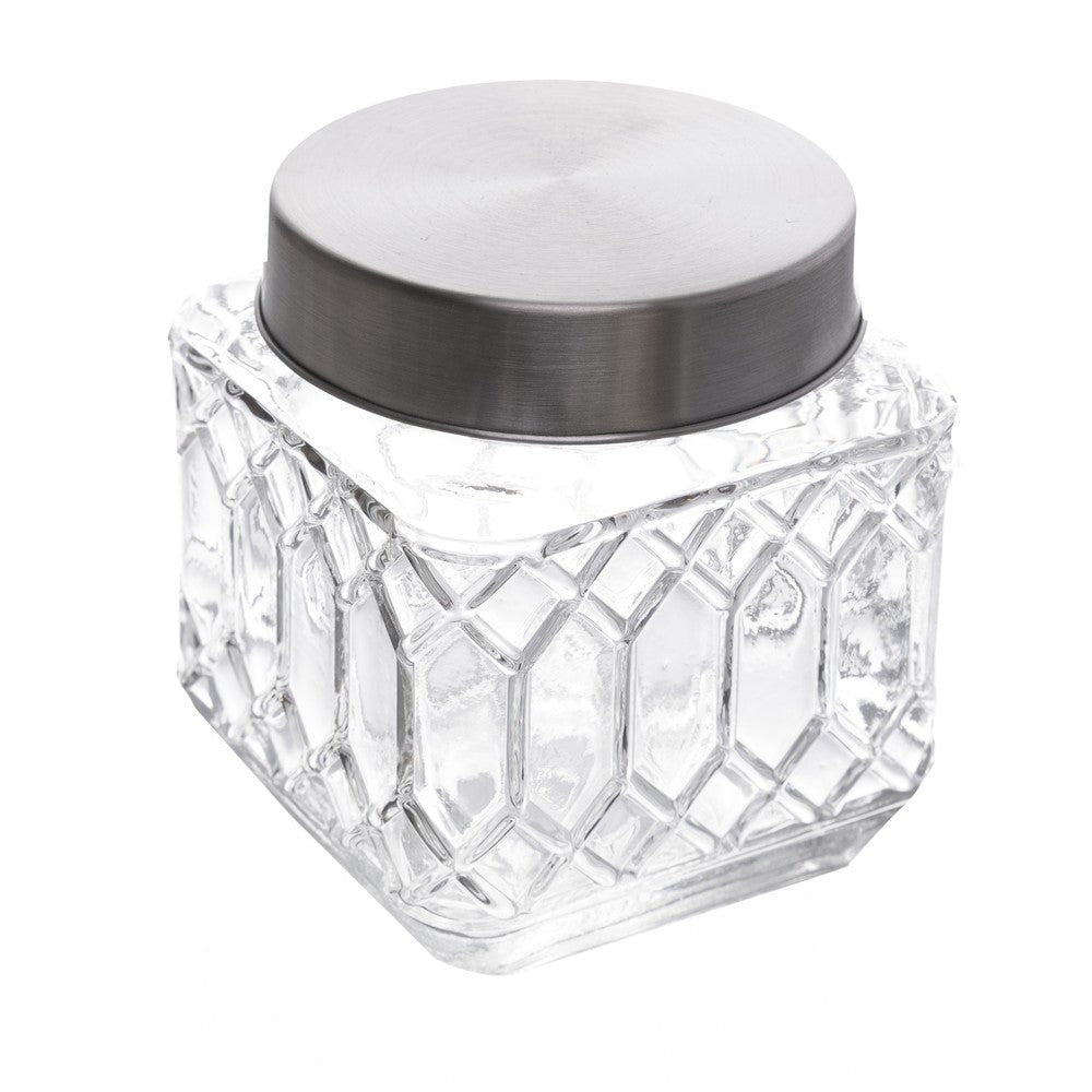 Pote com Tampa de Metal Hexa 500ml Vidro - Lyor