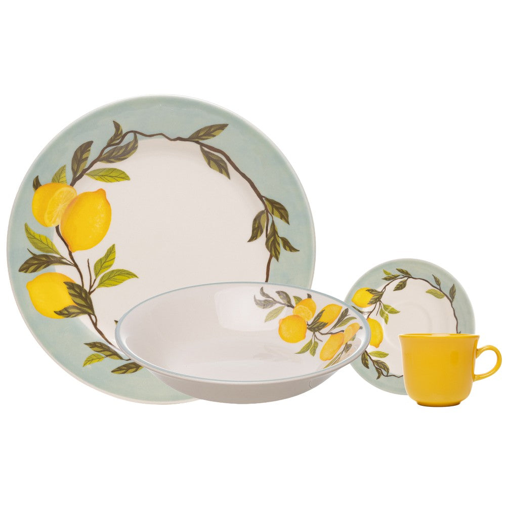 Jogo de Jantar 16 Peças Citrus Branco Cerâmica - Lyor