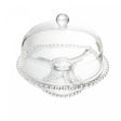 Prato para Bolo com Pé e Tampa Pearl 25cm x 23,5cm Cristal - Wolff