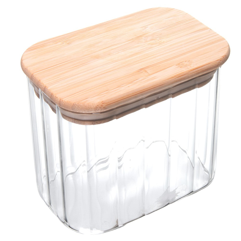 Pote com Tampa de Bambu River 650ml Vidro Borossilicato - Wolff