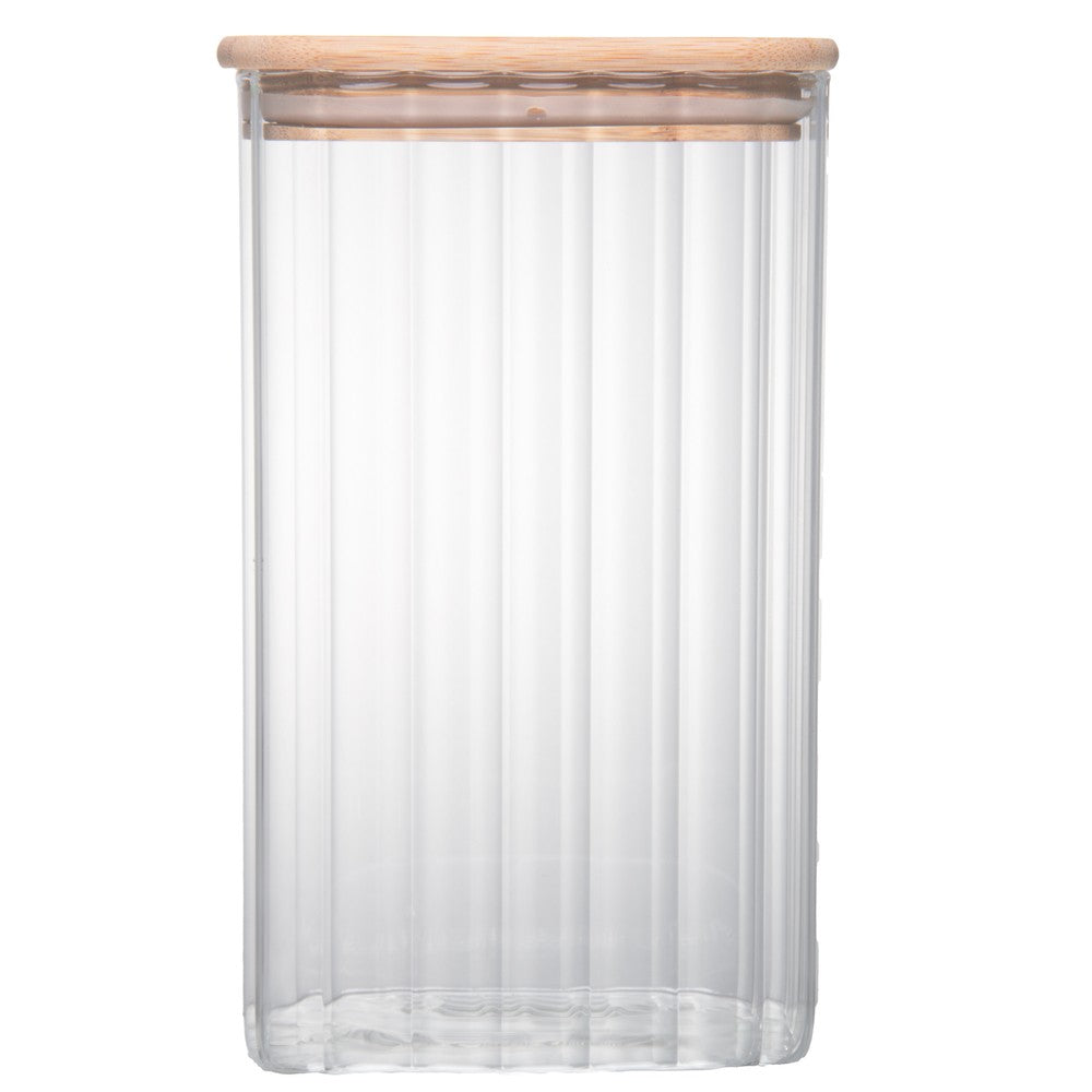 Pote com Tampa de Bambu River 1,5L Vidro Borossilicato - Wolff