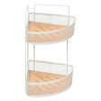 Prateleira de Canto com 2 Níveis 25,5cm x 19cm x 30cm Off White Metal - Wolff