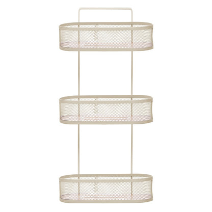 Prateleira Oval com 3 Níveis 26cm x 11cm x 61cm Off White Metal - Wolff