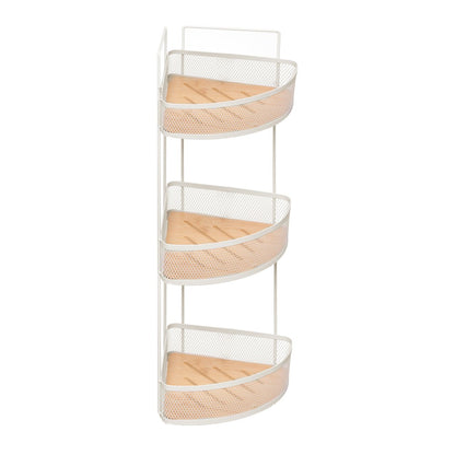 Prateleira de Canto com 3 Níveis 20cm x 20cm x 61cm Off White Metal - Wolff