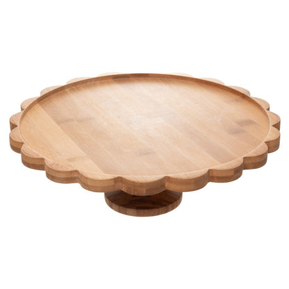 Prato para Bolo com Pé Darker 31cm Marrom Bambu - Wolff