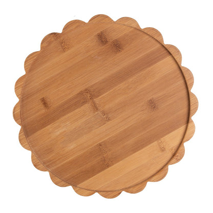 Prato para Bolo com Pé Darker 31cm Marrom Bambu - Wolff