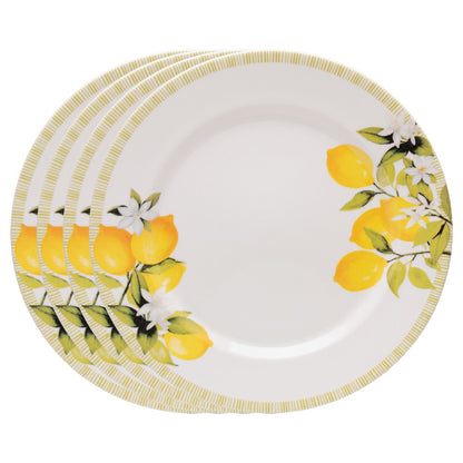 Conjunto 4 Pratos Rasos Siciliano 28cm Branco Cerâmica - Lyor