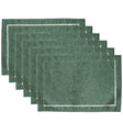 Conjunto 6 Lugares Americanos Lévis 45cm x 30cm Verde Escuro Poliéster AM - Lyor
