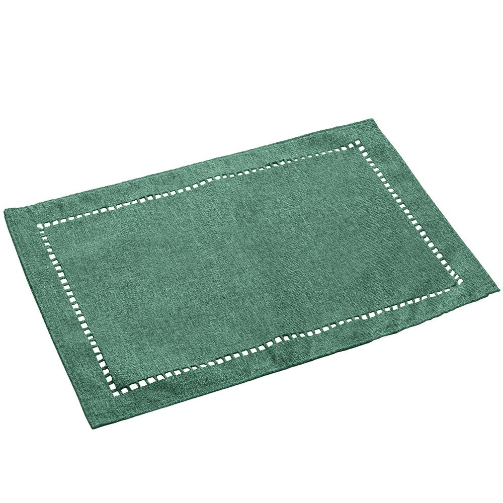 Conjunto 6 Lugares Americanos Lévis 45cm x 30cm Verde Escuro Poliéster AM - Lyor