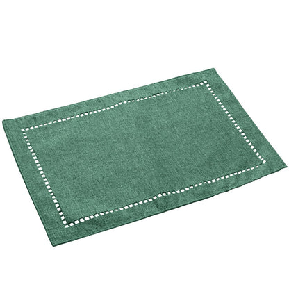 Conjunto 6 Lugares Americanos Lévis 45cm x 30cm Verde Escuro Poliéster AM - Lyor