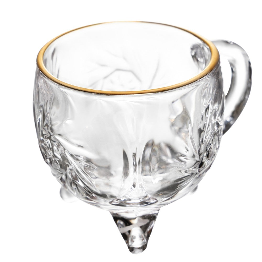 Jogo 6 Xícaras Prima com Fio de Ouro 135ml Cristal - Lyor