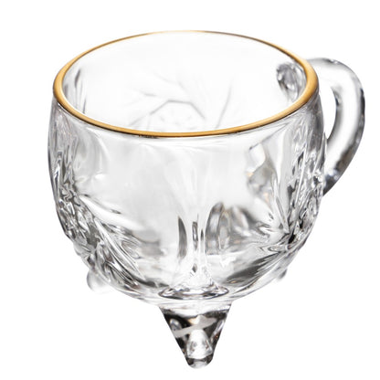 Jogo 6 Xícaras Prima com Fio de Ouro 135ml Cristal - Lyor