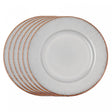 Conjunto 6 Pratos para Sobremesa de Cerâmica Linear Cinza 20cm - Lyor