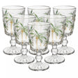Conjunto 6 Taças De Água Tropical Palm Hand Painting 310Ml Vidro - Lyor