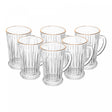 Conjunto 6 Taças de Cappuccino Deli Diamante Com Fio De Ouro 210Ml Cristal Ecológico - Lyor