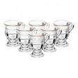 Conjunto 6 Taças de Cappuccino Diamante Com Fio De Ouro 142Ml Cristal Ecológico - Lyor