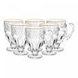 Conjunto 6 Xícaras de Cristal Ecológico com Fio de Ouro Imperial 190ml - Lyor