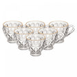 Conjunto 6 Xícaras Lile com Fio de Ouro 80ml Cristal Ecológico - Lyor