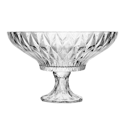 Centro de Mesa de Cristal com Pé Diamond 32cm x 20cm - Lyor