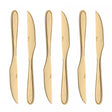 Conjunto 6 Facas para Mesa de Aço Inox Dourado Gastro 21,5cm - Lyor