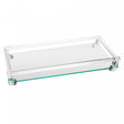 Bandeja Decorativa de Vidro com Pé Retangular 33cm x 12cm x 6cm - Wolff